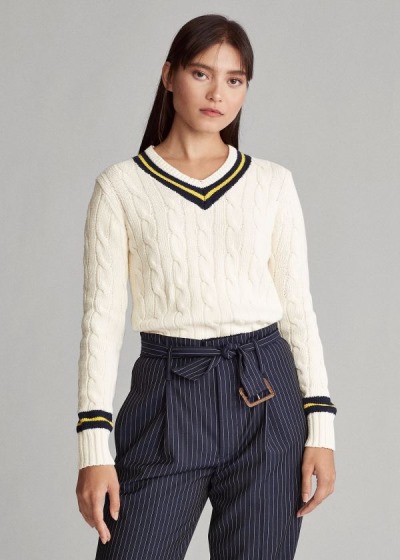 Women's Polo Ralph Lauren Long Sleeve Cricket Sweater | 698357QSR